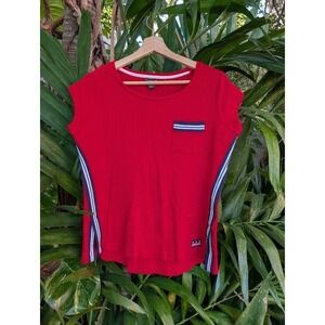 vintage sportswear Y2K womens US Polo Assn red striped shirt S gorpcore athletic